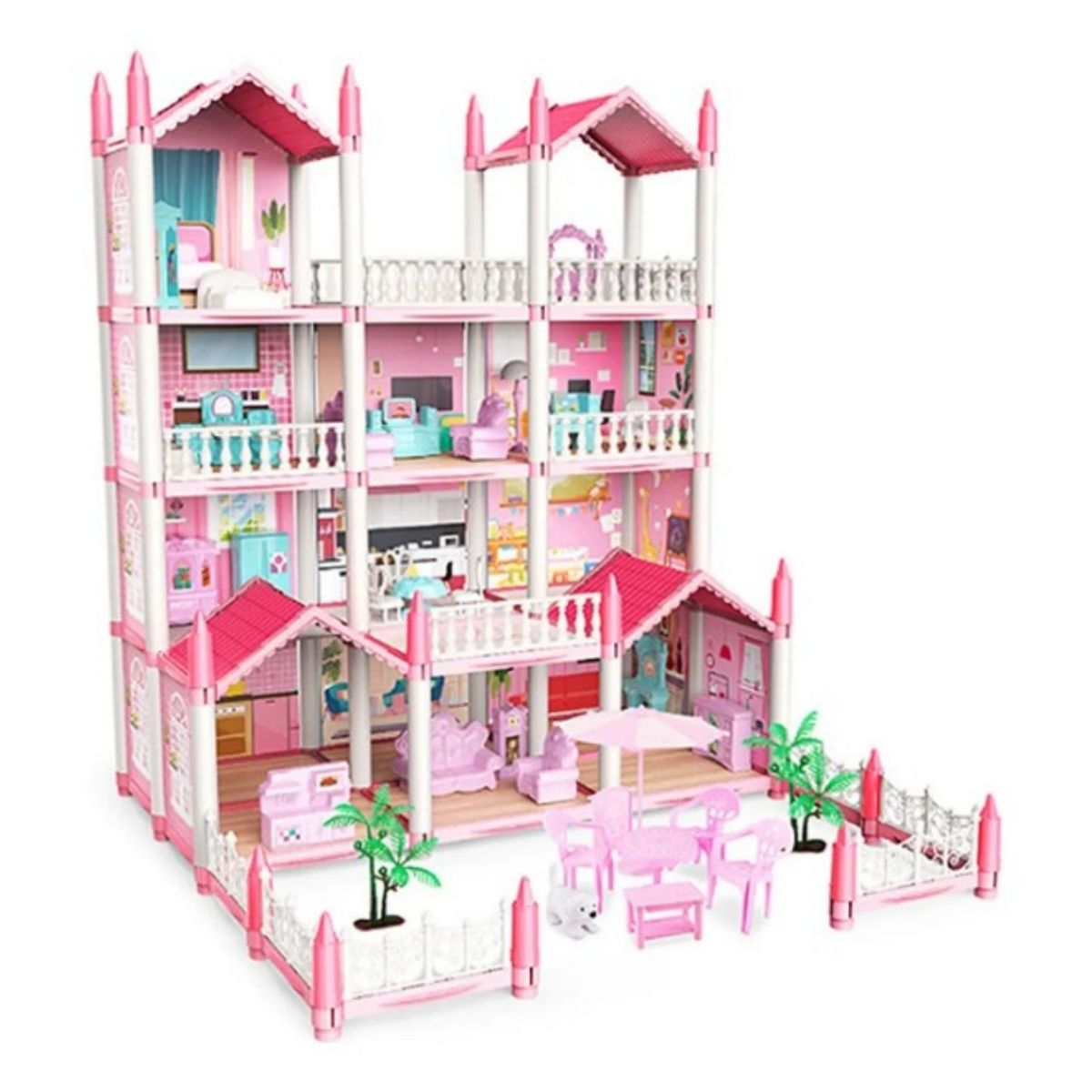 GENERICO - Casita Casa De Muñecas Con Muebles Castillo Diy Juguete