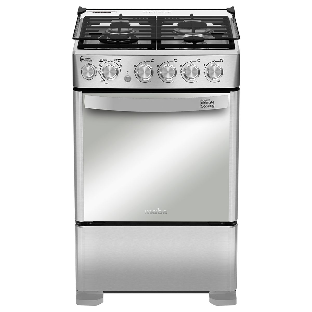 MABE - Cocina a Gas 4 platos 55cm Grill superior CMC5560FX0 Mabe