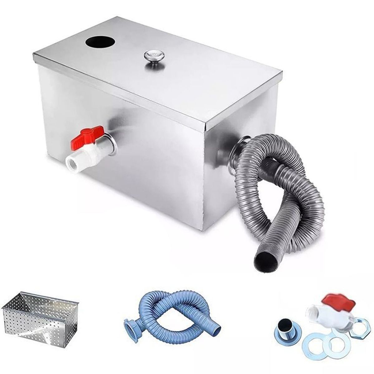 KUANGYE - Trampa De Grasa Acero Inoxidable 40lts Camara Desgrasadora