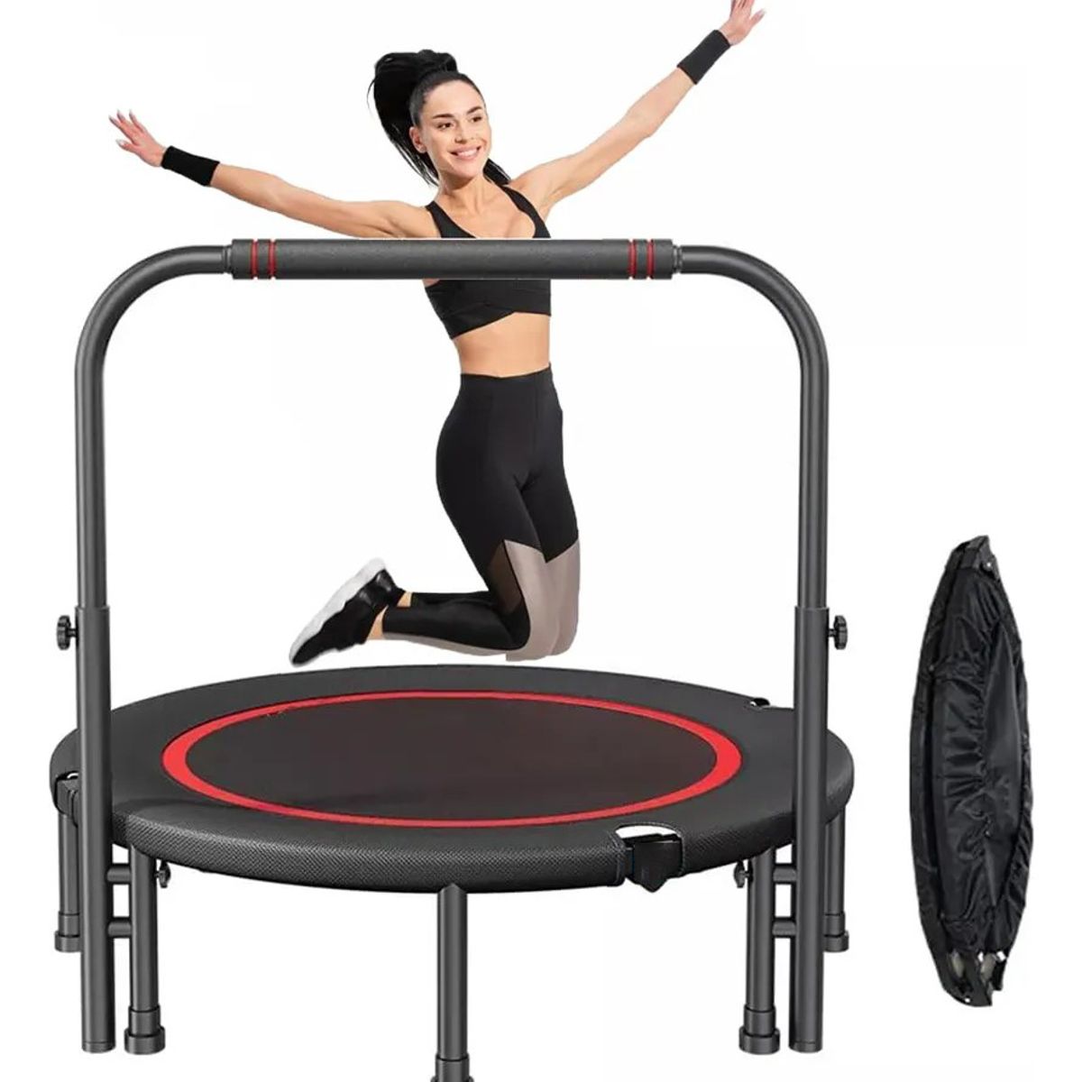 KUANGYE - Trampolín De Ejercicio Fitness Aerobico Con Mango Ajustable
