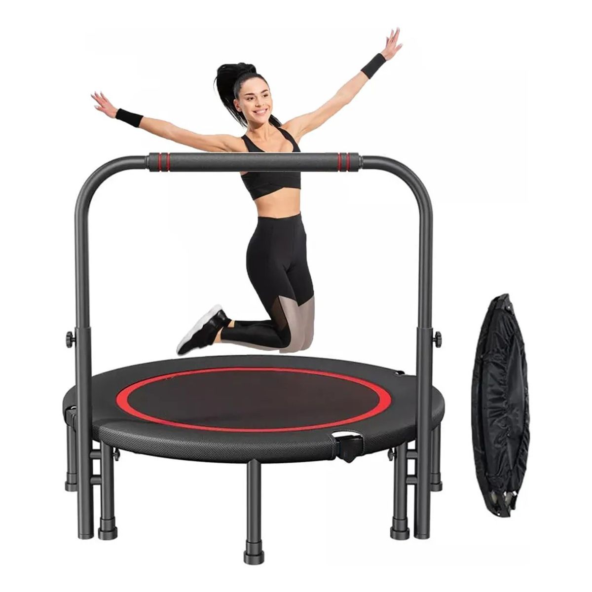 KUANGYE - Trampolín De Ejercicio Fitness Aerobico Con Mango Ajustable