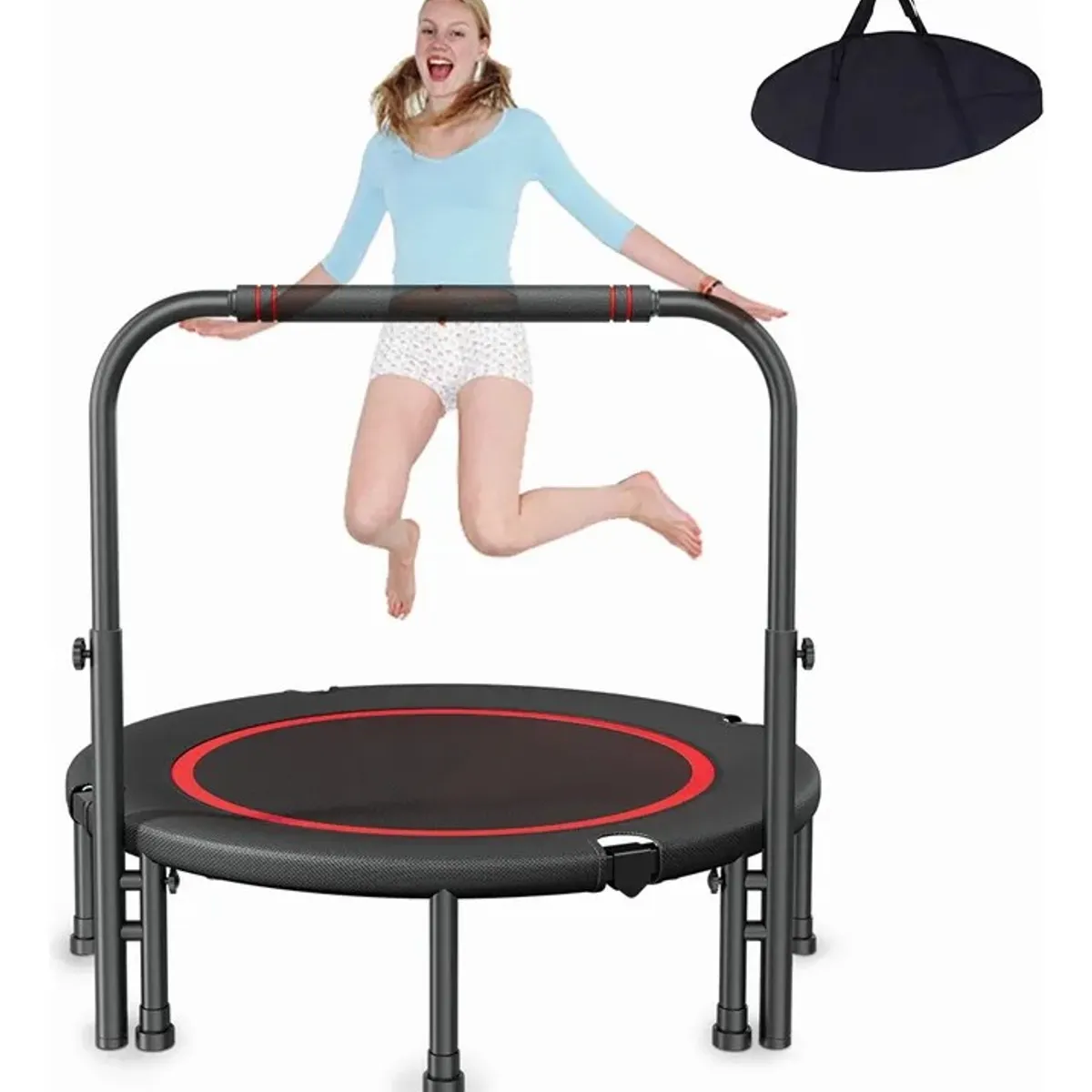 KUANGYE - Trampolín Home Fitness Plegable 100cm Cama Elástica Portátil
