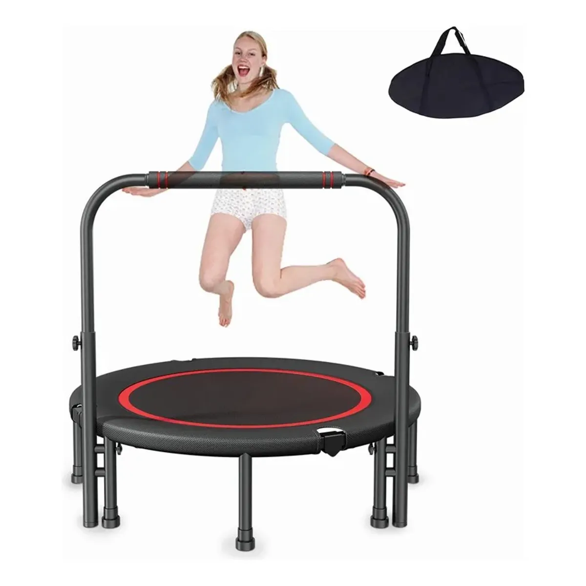 KUANGYE - Trampolín Home Fitness Plegable 100cm Cama Elástica Portátil