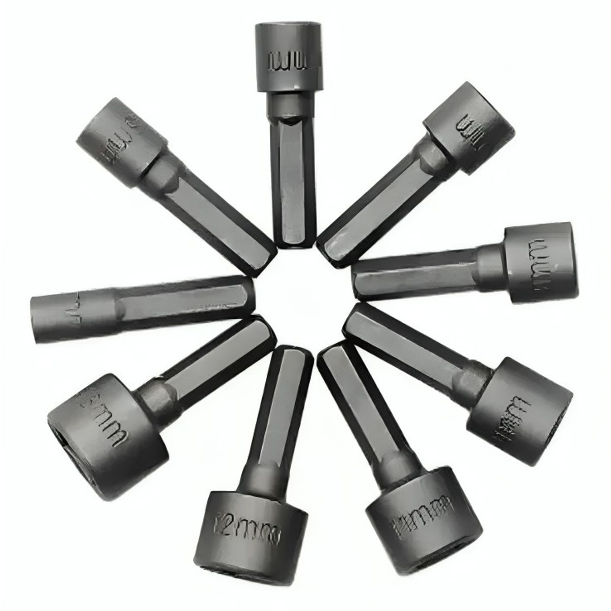 GENERICO - Juego De Dados 9 Piezas Para Taladro 5-6-7-8-9-10-11-12-13 Hexagonal