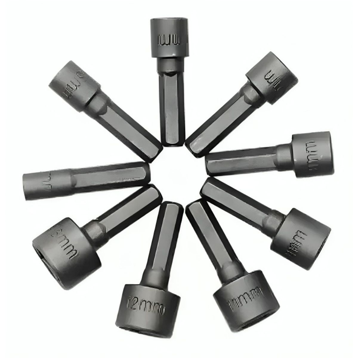 GENERICO - Juego De Dados 9 Piezas Para Taladro 5-6-7-8-9-10-11-12-13 Hexagonal