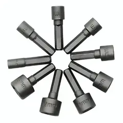 GENERICO - Juego De Dados 9 Piezas Para Taladro 5-6-7-8-9-10-11-12-13 Hexagonal