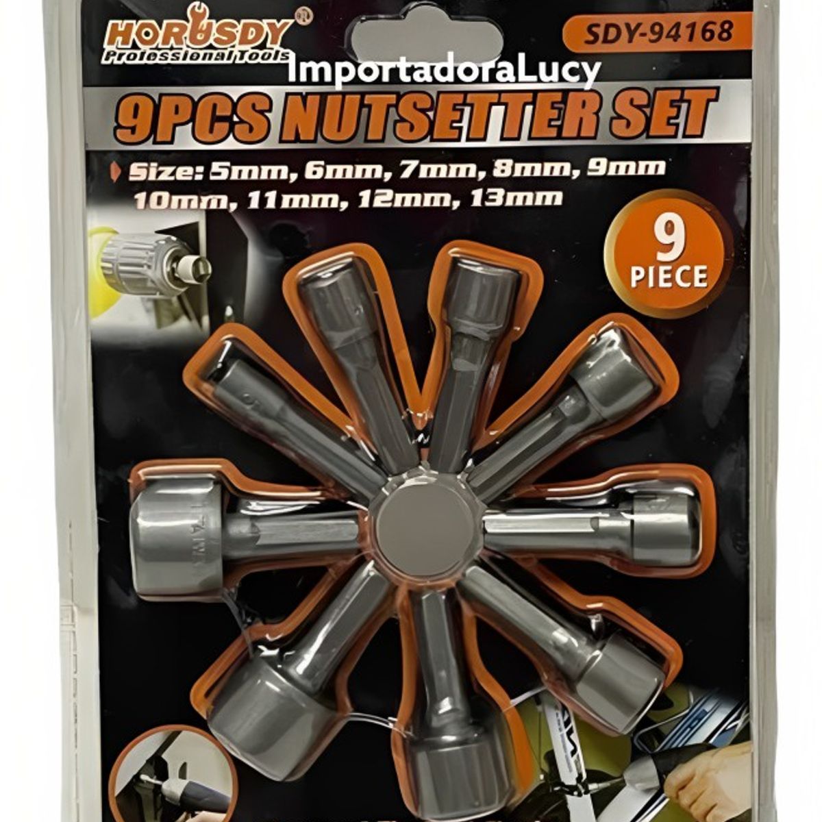 GENERICO - Juego De Dados 9 Piezas Para Taladro 5-6-7-8-9-10-11-12-13 Hexagonal