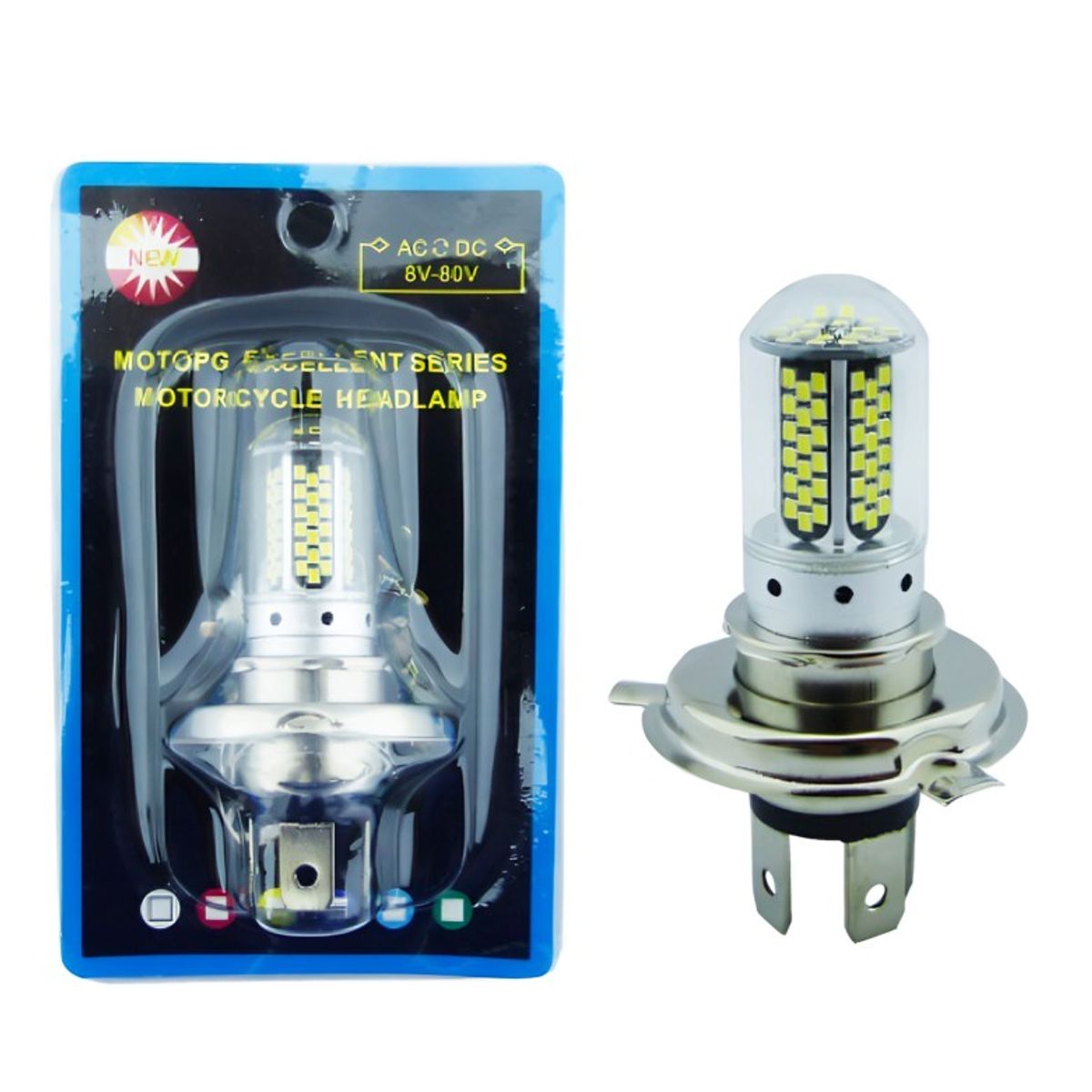 OEM - AMPOLLETA PARA MOTO H-4 NEW LUZ BLANCA 106 LED 20W 12 VOLT