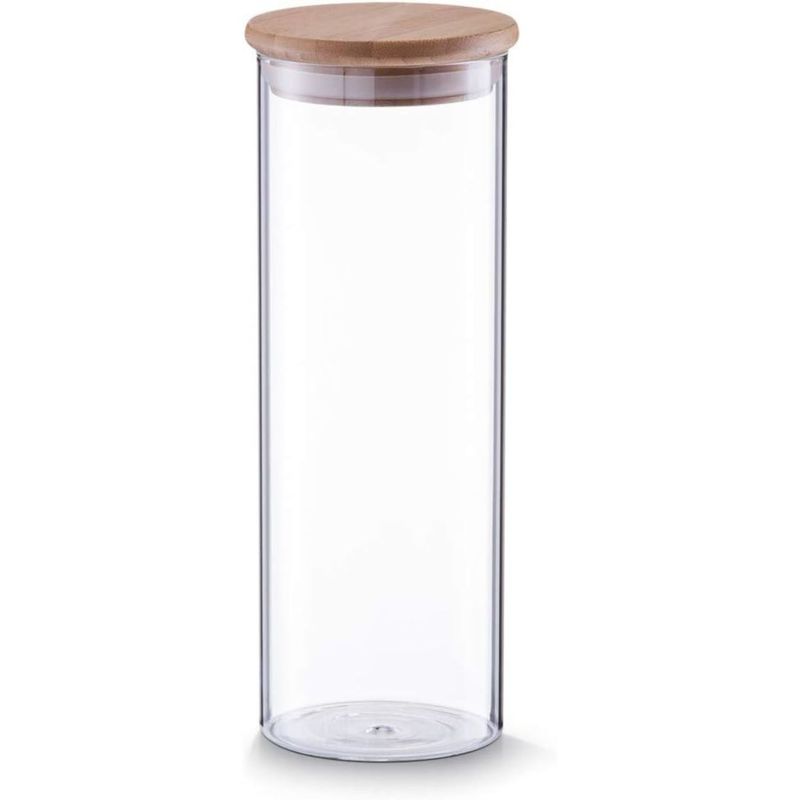 GENERICO - Frasco De Vidrio Tarro Hermetico Tapa Bambú 650ml