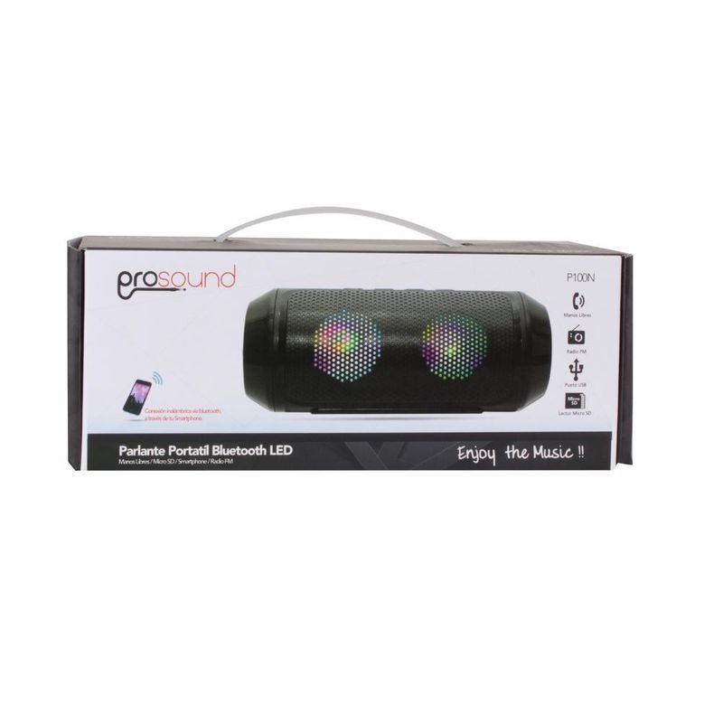 PROSOUND - PARLANTE BAZOOKA WIRELESS LED P100 BLACK