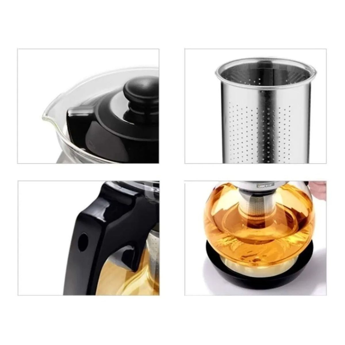 GENERICO - Tetera De Vidrio Con Infusor Acero Inoxidable 900ml