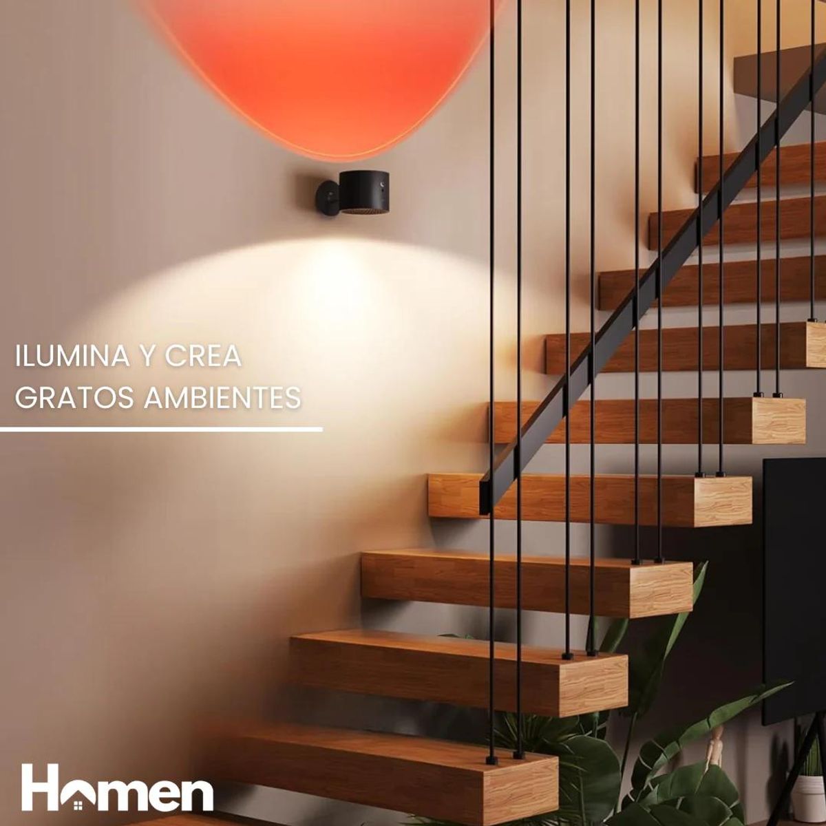 HOMEN - Lámpara De Pared Inalámbrica Batería Recargable Y Control