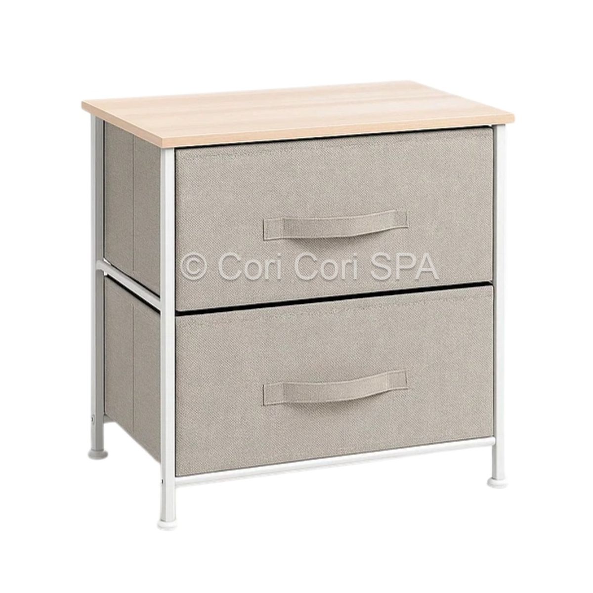 CORI CORI - Velador con Cajones de Tela - Gris.