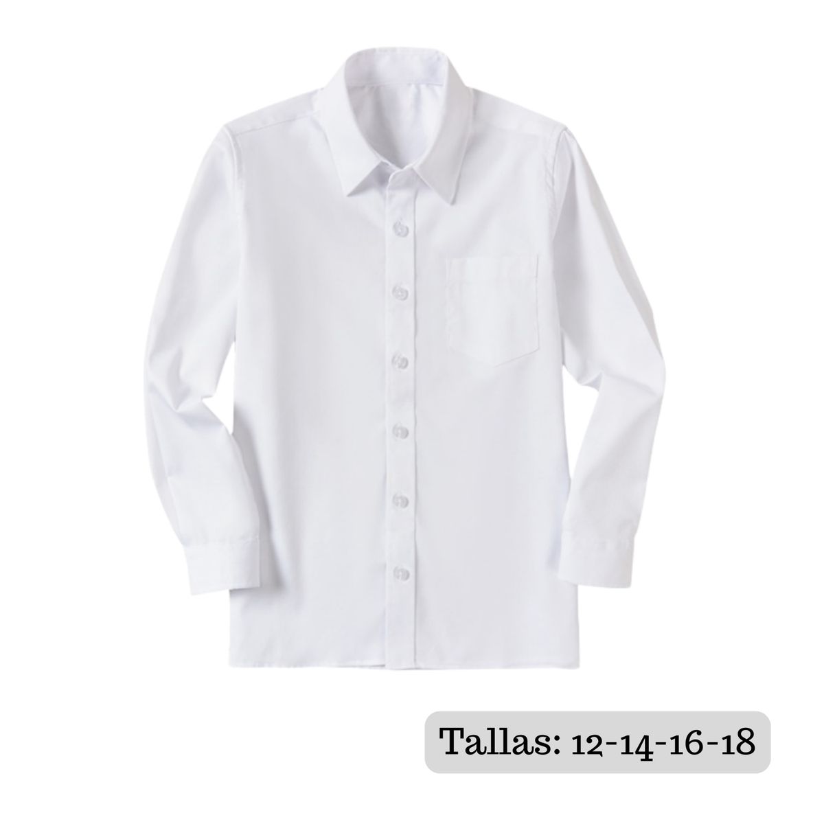 EKOL TACTICA MILITAR - Camisa Blanca Niño Juvenil Para Atuendos Típicos De Fiestas Patrias