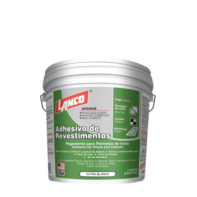 LANCO - Adhesivo De Alfombras Y Vinílicos 946 ml Lanco Revestimientos
