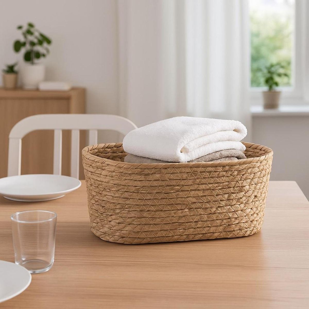 DAY - Canasto Organizador Rectangular de Junco 34x24 cm DAY