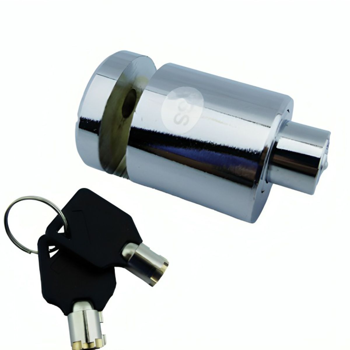 GENERICO - CANDADO PARA FRENO DISCO MINI REDONDO CROMADO CON 2 LLAVES