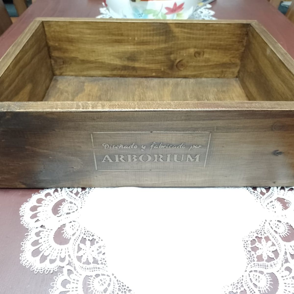 ARBORIUM - Cajón De Madera Arborium 44x32x14 Cm Rústico Vintage
