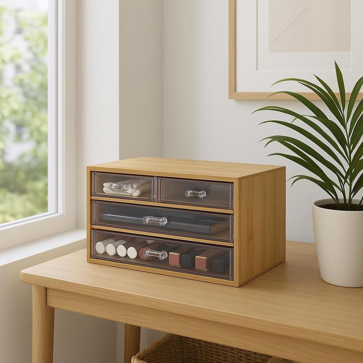 DAY - Organizador de Bamboo con 4 Cajones para Escritorio DAY