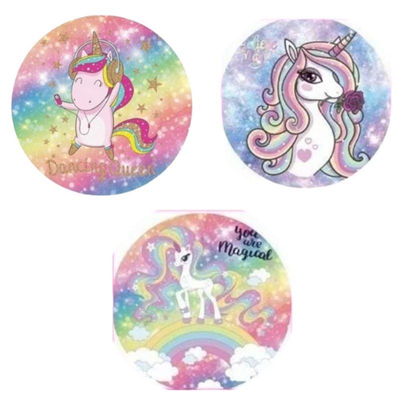 GENERICO - Pack de 3 toallas de playa redondas de unicornio con flecos