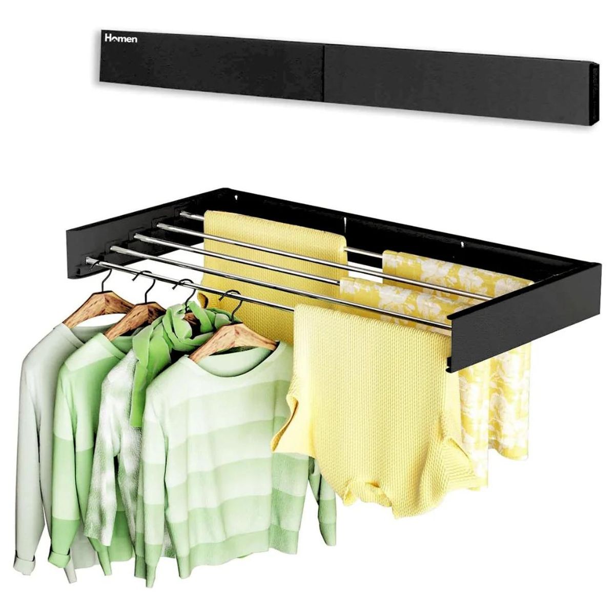 HOMEN - Tendedero Colgador De Ropa Retractil De Pared Que Se Esconde