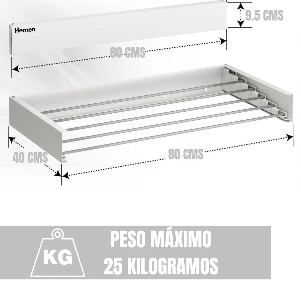 HOMEN - Tendedero Colgador De Ropa Retractil De Pared Que Se Esconde