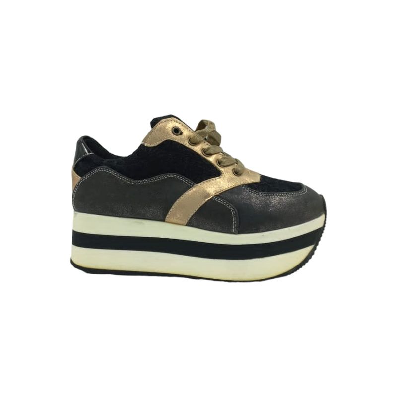 HERIEL - Zapatilla Negra Plataforma Mujer