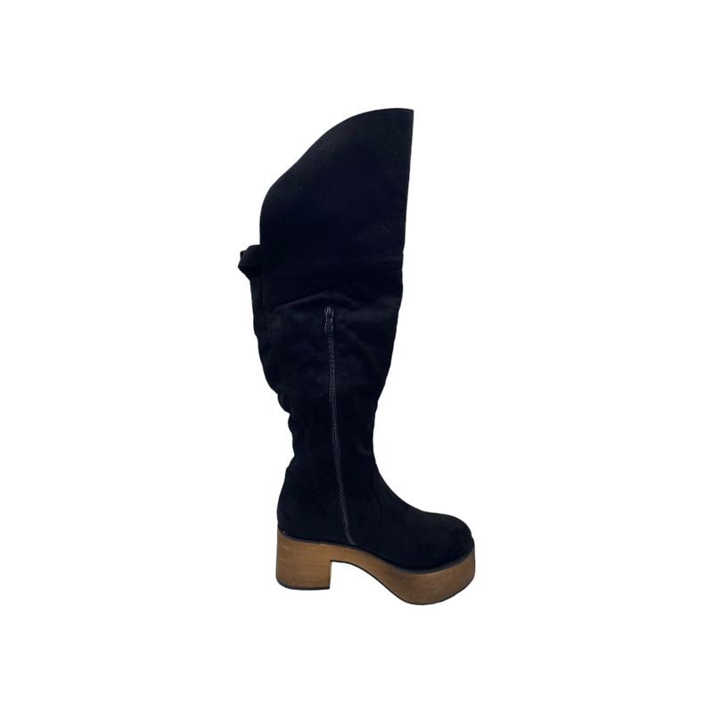 HERIEL - Bota Negra Plataforma Mujer