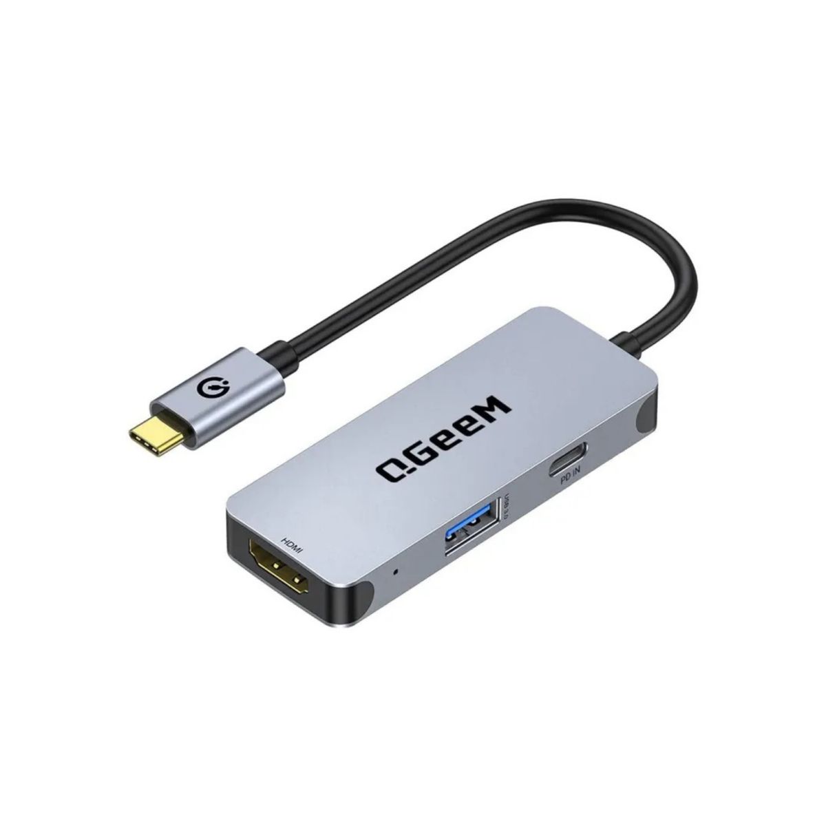 QGEEM - Hub Adaptador 3 En 1 Usb C Con 4k / Usb C A Hdmi / 100w