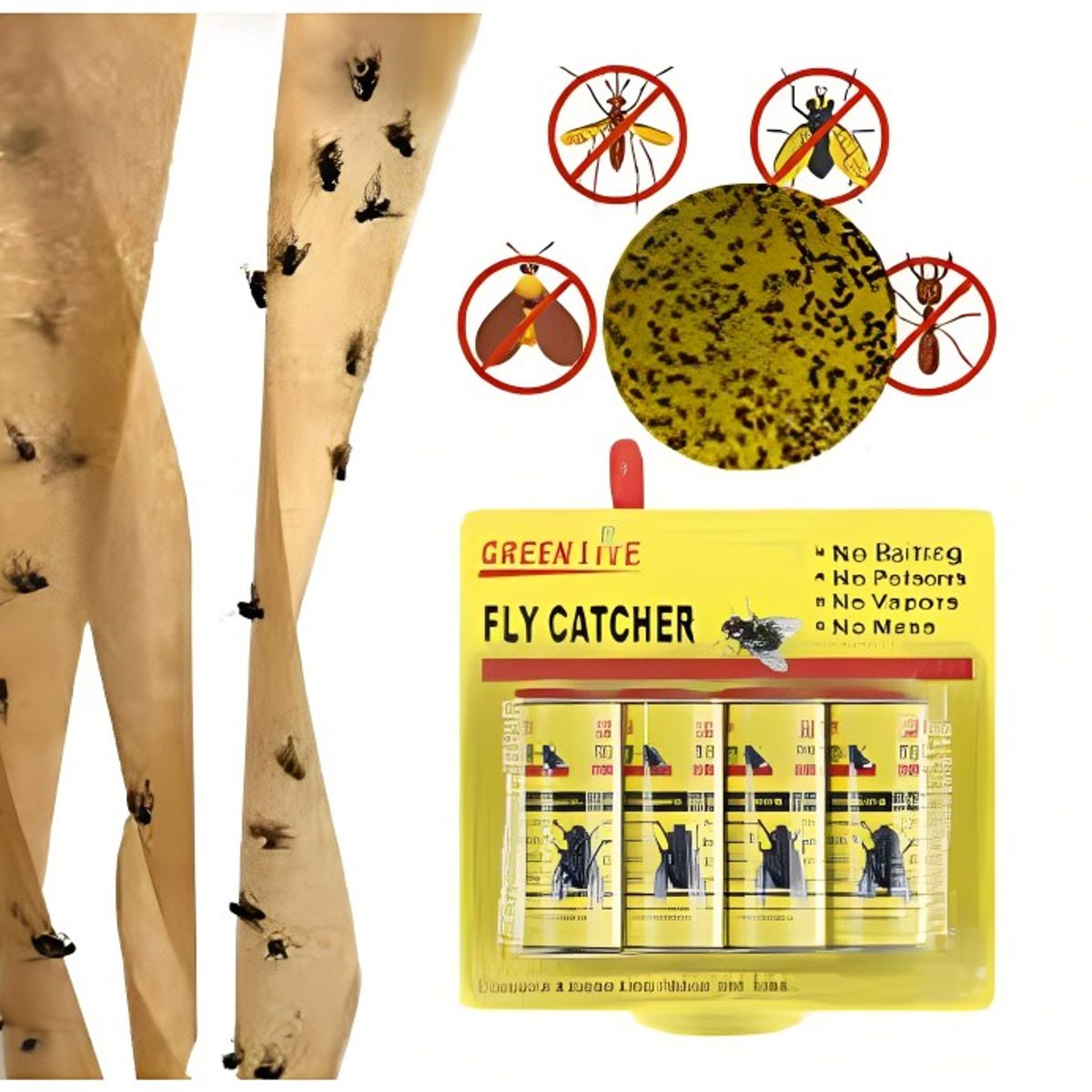 GENERICO - Rollo adhesivo Atrapa moscas e insectos