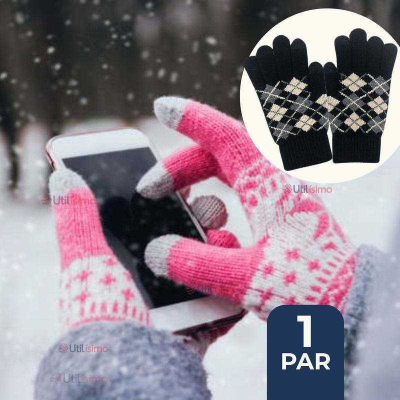 LINE - Guantes 20CM Táctil Lana Acrílica Adulto Colores Surtidos