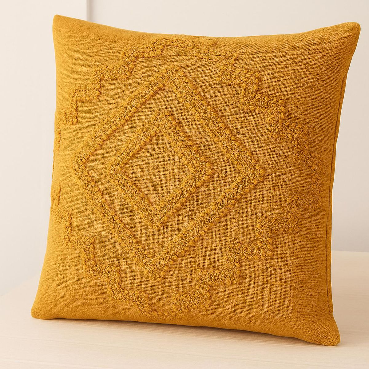 ATMOSPHERA - Cojín Decorativo Diseño Inca Algodón y Poliéster Atmosphera - Ocre