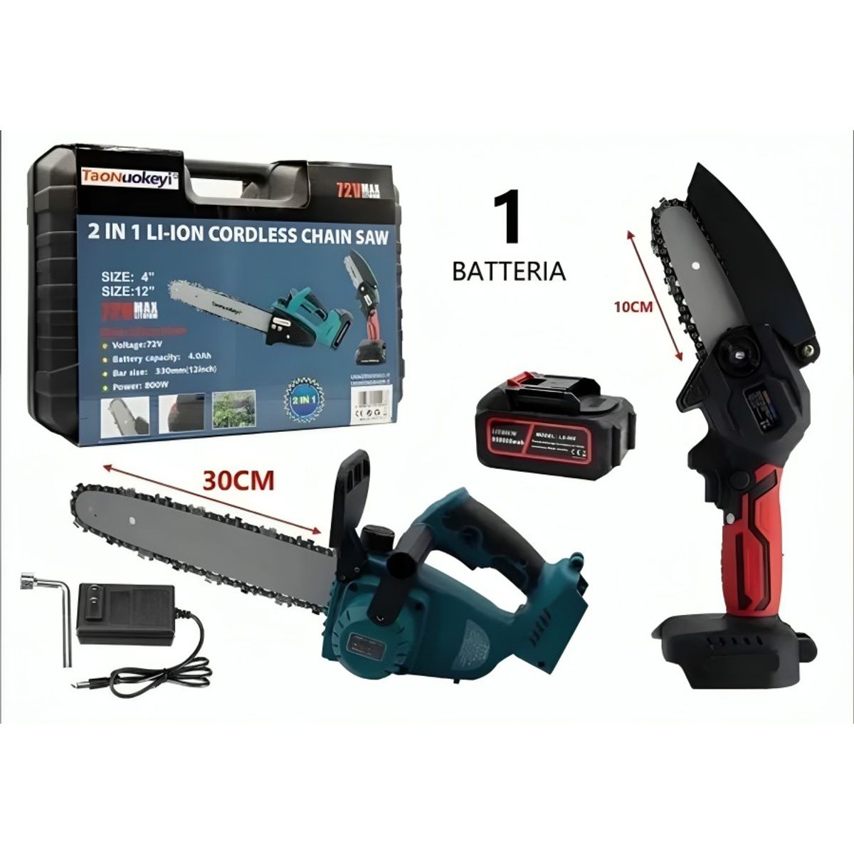 GENERICO - SET 2 EN 1 MOTOSIERRA 12 MINI MOTOSIERRA 4