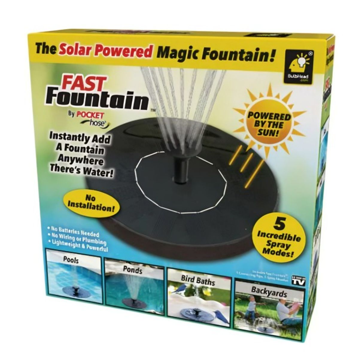 GENERICO - FUENTE DE AGUA SOLAR BOMBA RIEGO PISCINA ASPERSORES REGADERA