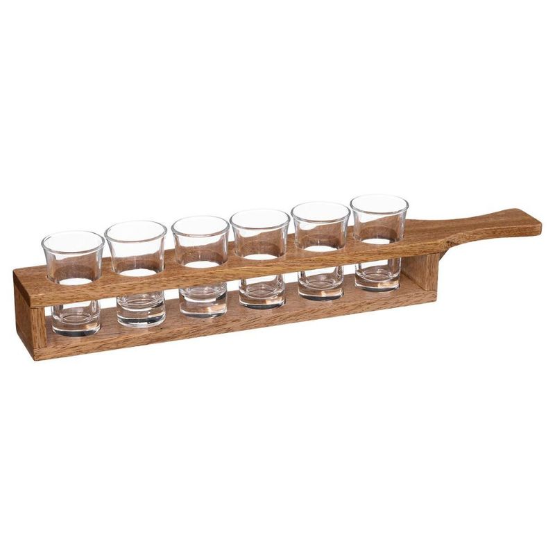 SECRET DE GOURMET - Soporte Madera Con 6 Vasos De Chupito Secret de Gourmet