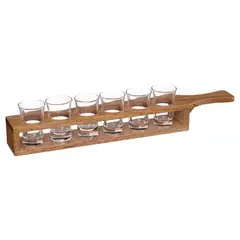 SECRET DE GOURMET - Soporte Madera Con 6 Vasos De Chupito