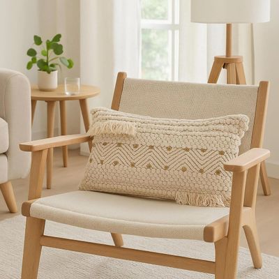 Imagen 2 del producto Cojín Decorativo con Lentejuelas y Flecos 30x50 cm