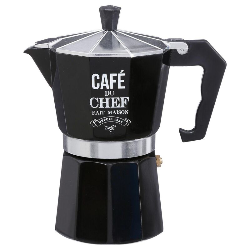 5FIVE - Cafetera Italiana acero 6 Tazas Negro 5Five