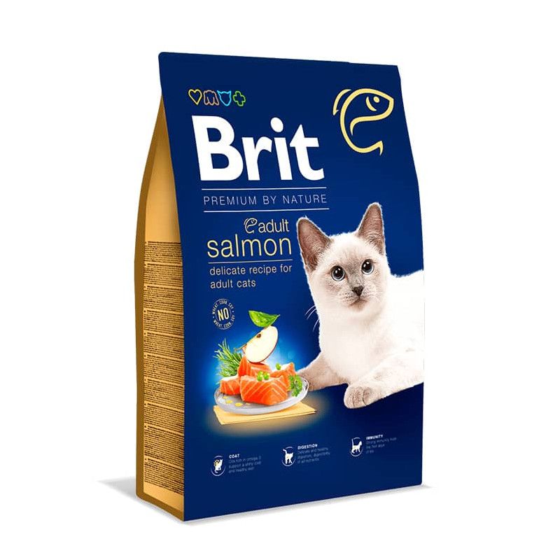BRIT - BRIT PREMIUM BY NATURE CAT ADULT - SALMON 8 KILOS