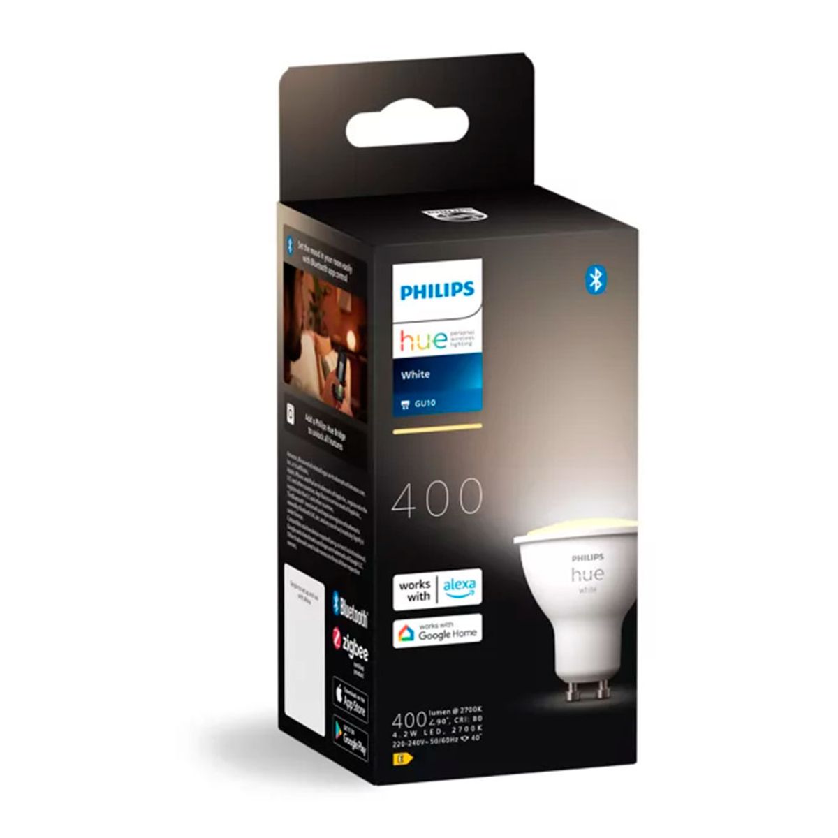 PHILIPS HUE - Ampolleta Led Inteligente GU10 400lm luz cálida Philips Hue