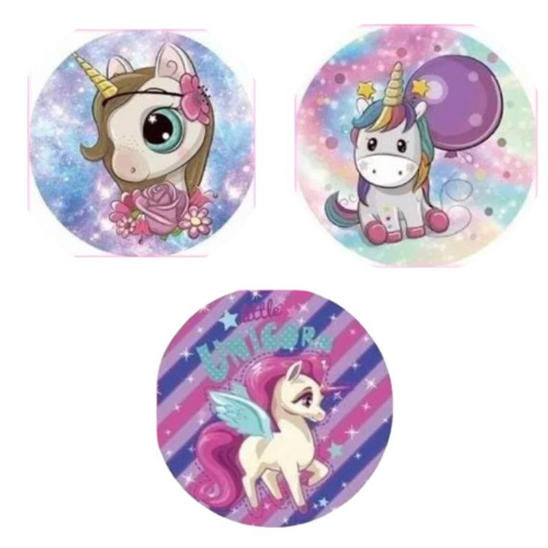 GENERICO - Pack de 3 toallas de playa redondas de unicornio con flecos