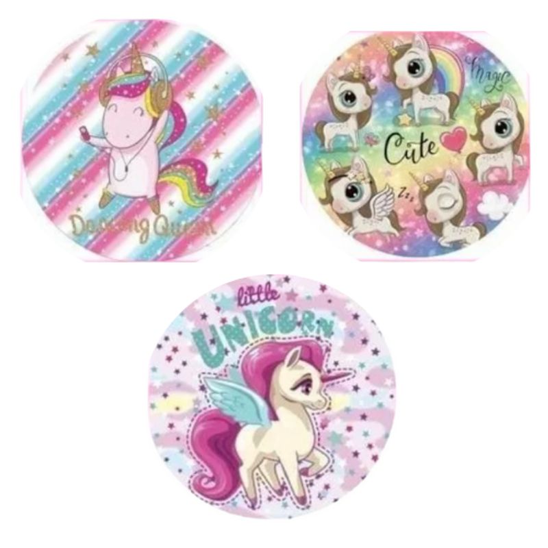 GENERICO - Pack de 3 toallas de playa redondas de unicornio con flecos