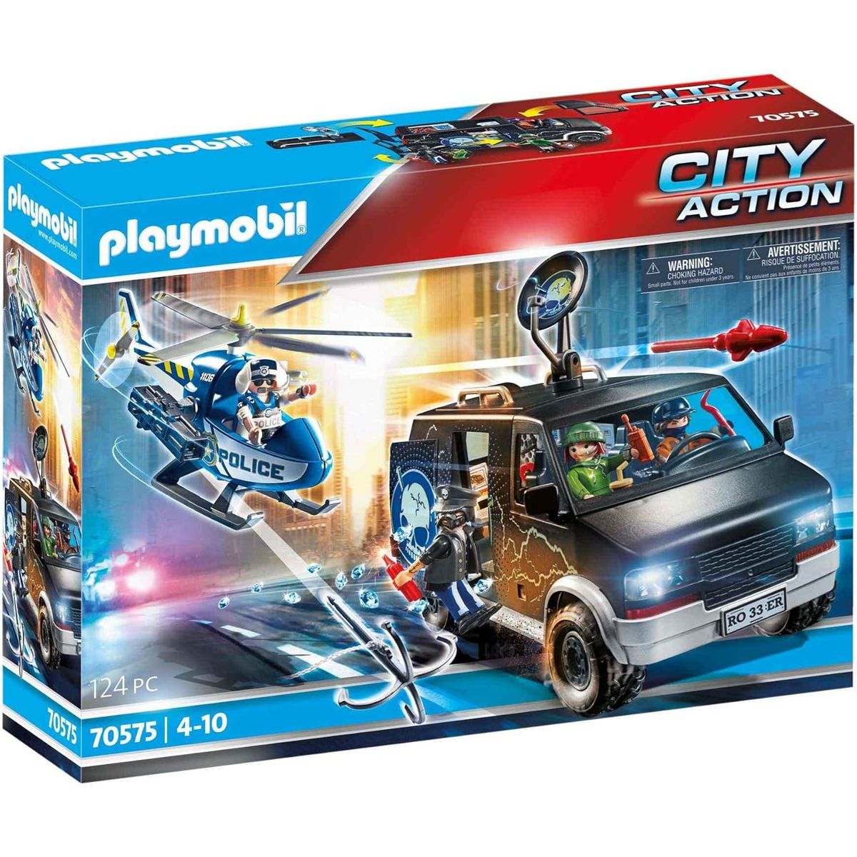 PLAYMOBIL - PLAYMOBIL HELICOPTERO DE POLICIA PERSECUCION DEL PM70575