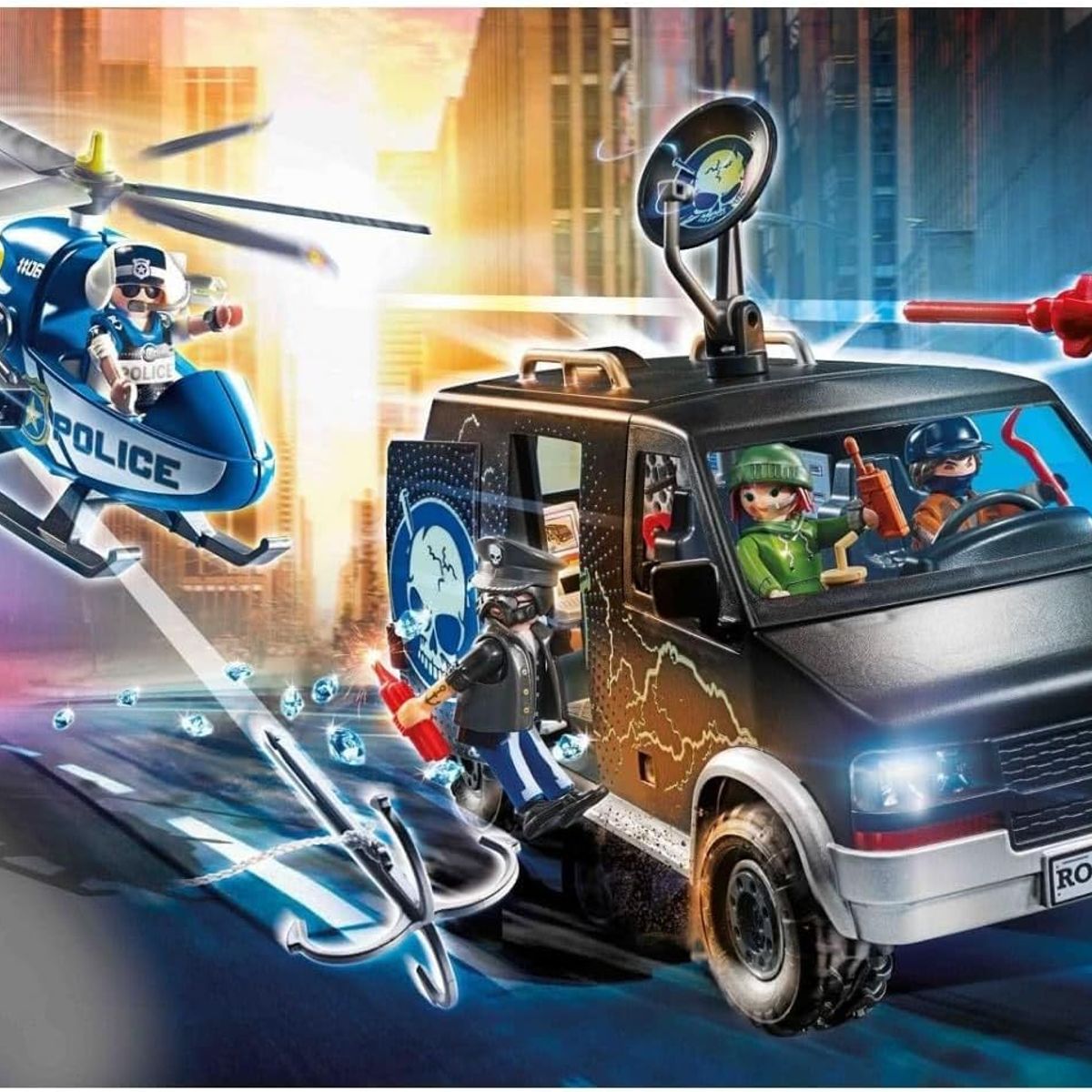 PLAYMOBIL - PLAYMOBIL HELICOPTERO DE POLICIA PERSECUCION DEL PM70575