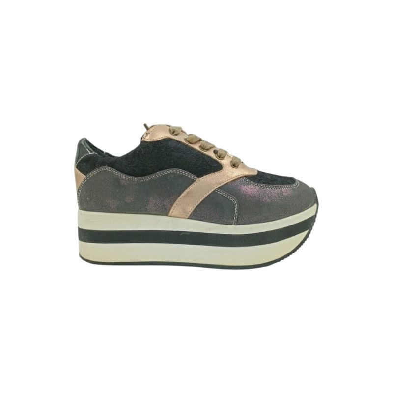 HERIEL - Zapatilla Negra Plataforma Mujer