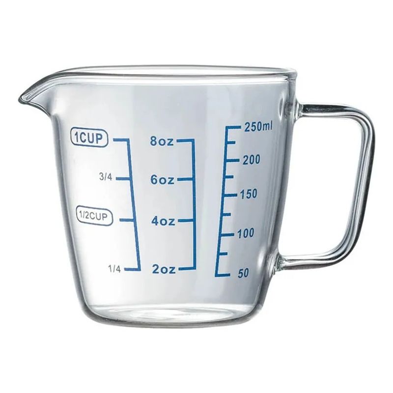 GENERICO - Taza De Vidrio Jarra Medidora - Taza Medidora 250 Ml