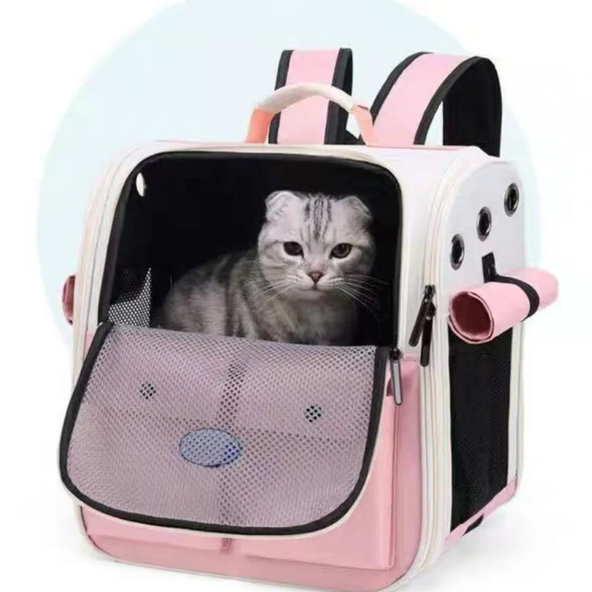 HOMER OUTDOOR - Bolsa Para Gatos Homer Outdoor - Transporte Seguro Y Cómodo Rosa