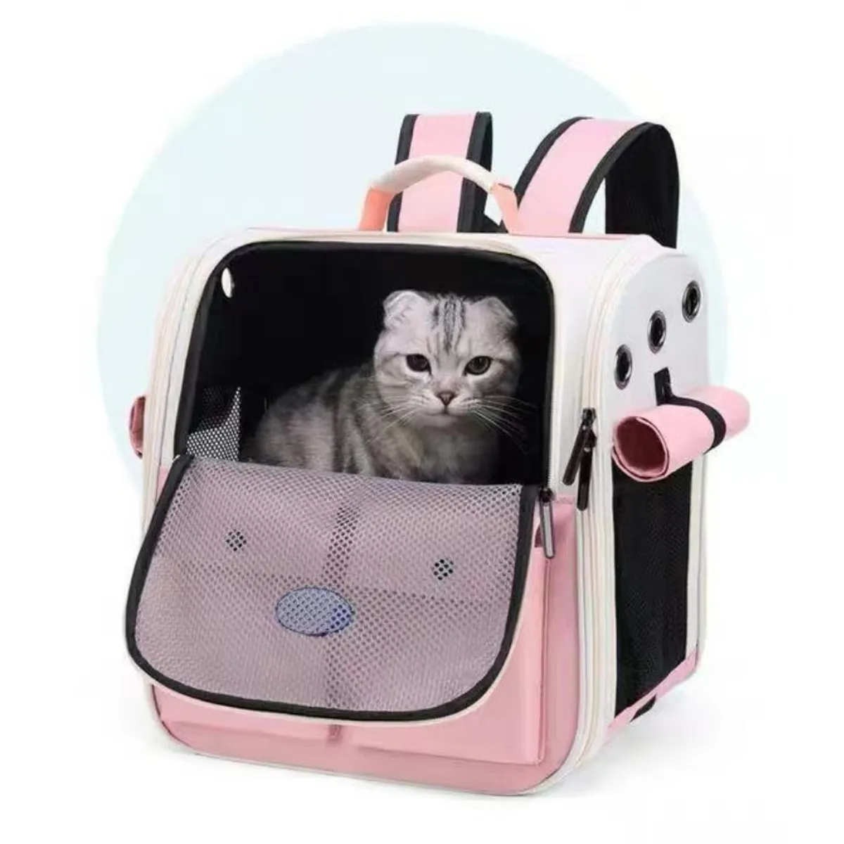 HOMER OUTDOOR - Bolsa Para Gatos Homer Outdoor - Transporte Seguro Y Cómodo Rosa