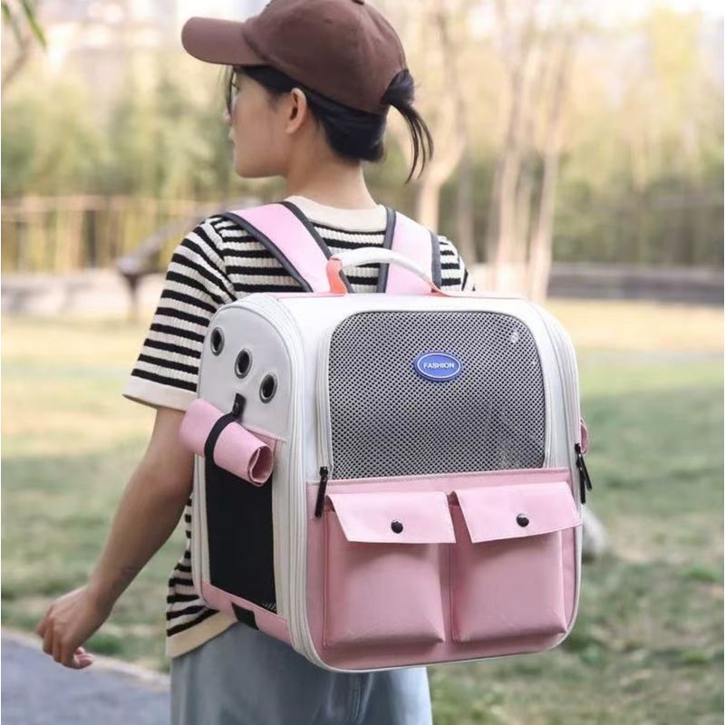 HOMER OUTDOOR - Bolsa Para Gatos Homer Outdoor - Transporte Seguro Y Cómodo Rosa