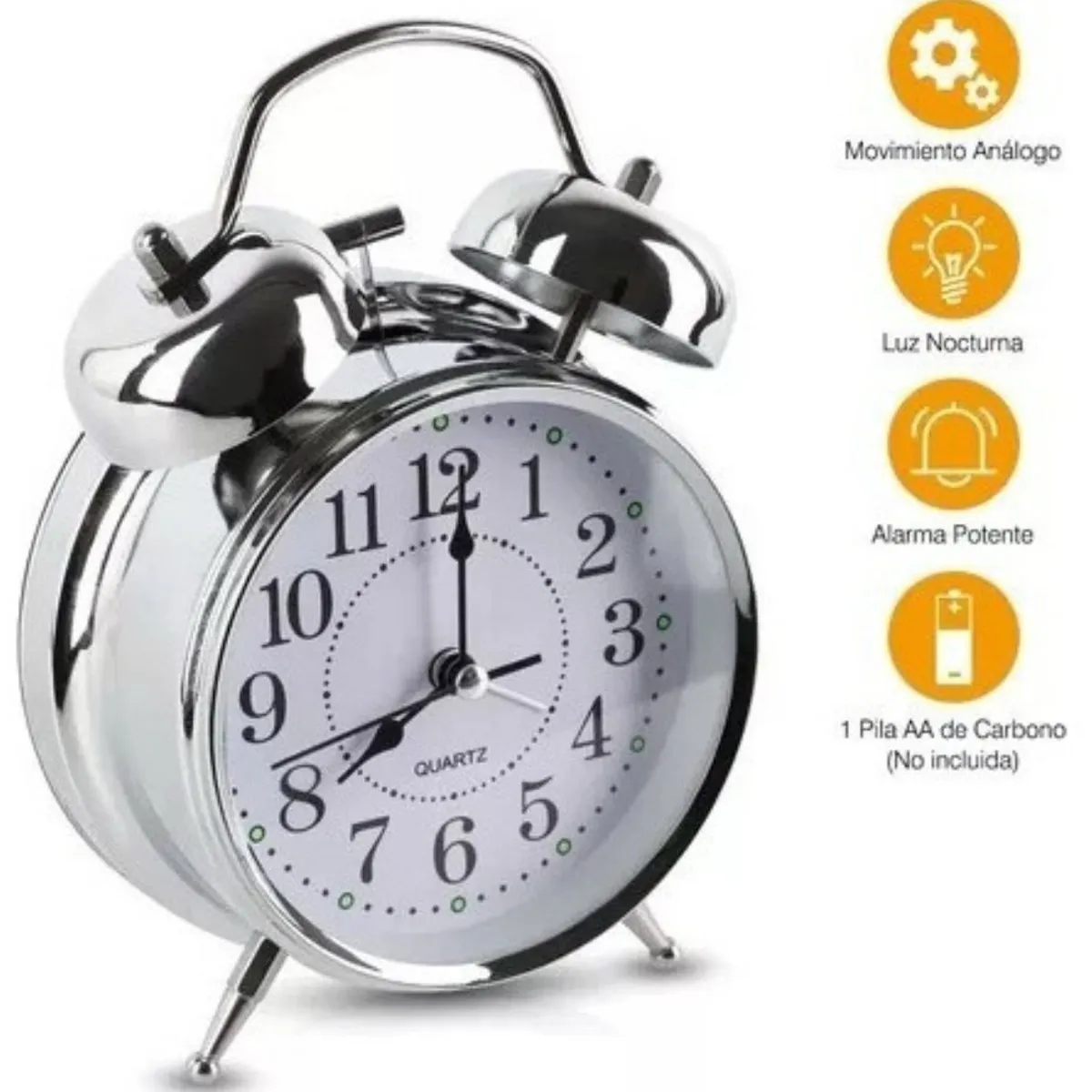 GENERICO - Reloj Despertador Campanilla Clásico